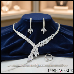 Crystal Leaf Jewellery Set