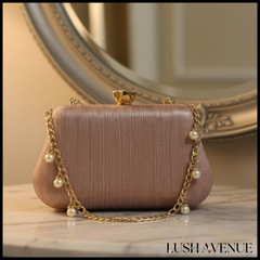 Glittery Rose Evening Clutch