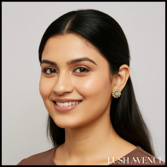 Gold Flower Crystal Earrings