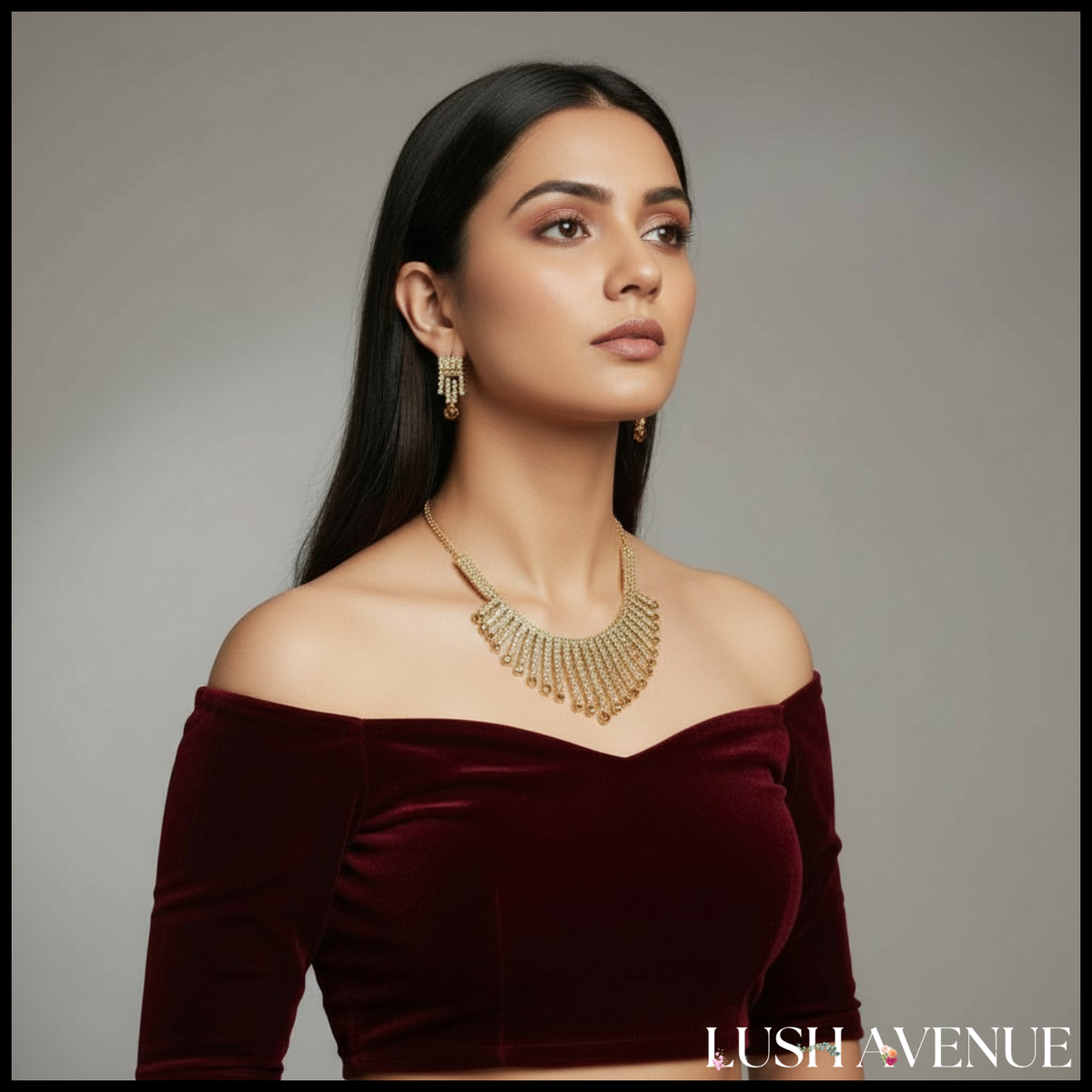 Gold Colour Strap Necklace