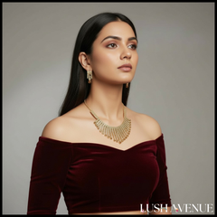 Gold Colour Strap Necklace