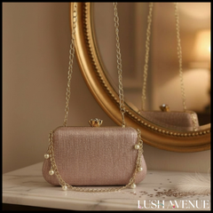 Glittery Rose Evening Clutch