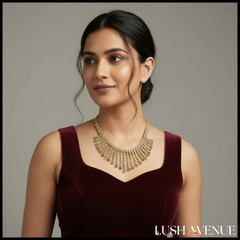 Gold Colour Strap Necklace