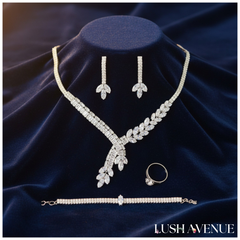 Crystal Leaf Jewellery Set