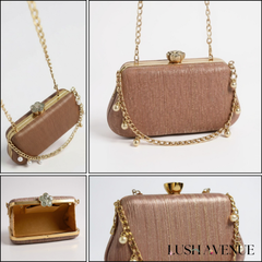 Glittery Rose Evening Clutch